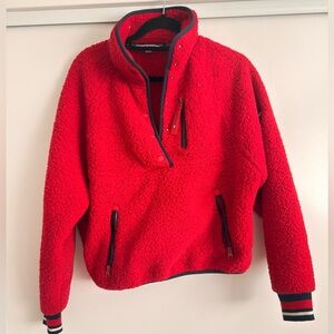 Vintage Tommy Hilfiger Sport Red Sherpa Pullover